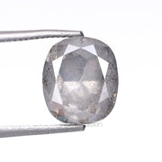 2.05 CT, 7.6 X 6.6 MM | Salt And Pepper Cushion Cut Diamond - Minimal Carbon