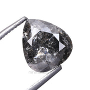 1.34 CT, 6.9 X 6.1 MM | Salt And Pepper Pear Cut Diamond - Minimal Carbon