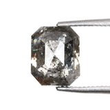 1.70 CT, 6.8 X 5.6 MM | Salt And Pepper Emerald Cut Diamond - Minimal Carbon