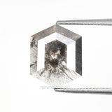1.24 CT, 9.7 X 7.8 MM | Salt And Pepper Hexagon Cut Diamond - Minimal Carbon