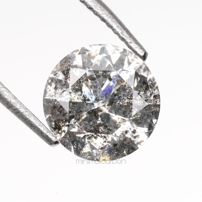1.06 CT, 6.2 MM | Salt And Pepper Round Brilliant Cut Diamond - Minimal Carbon