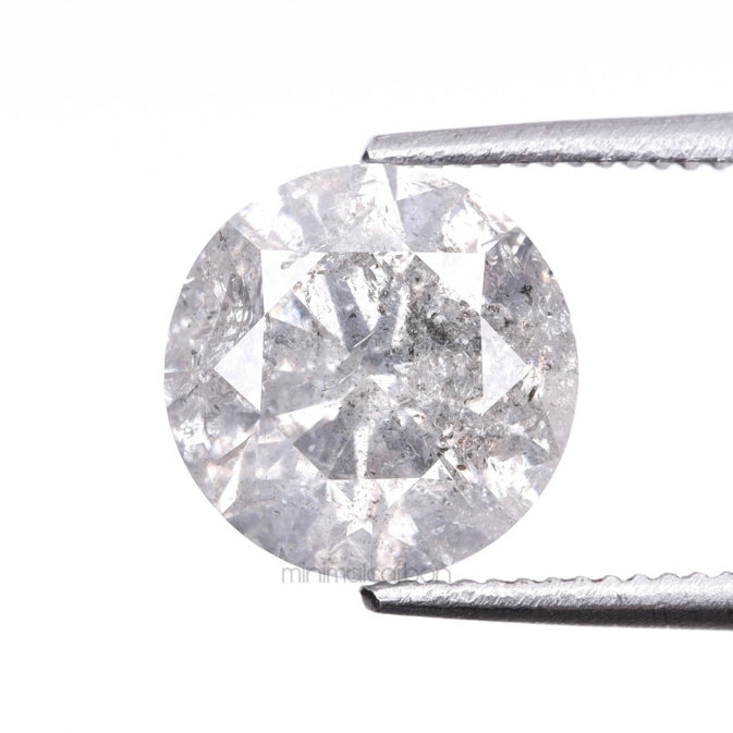 1.54 CT, 7.2 MM | Salt And Pepper Round Brilliant Cut Diamond - Minimal Carbon