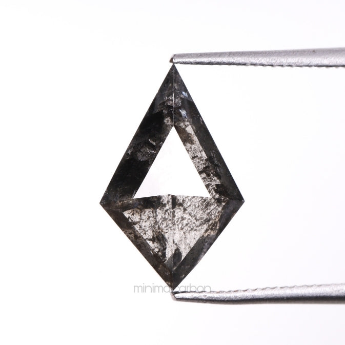 3.77 CT, 11.3 X 7.6 MM | Salt And Pepper Kite  Cut Diamond - Minimal Carbon
