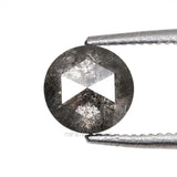 0.68 CT, 5.0 MM | Salt And Pepper Round Rose Cut Diamond - Minimal Carbon
