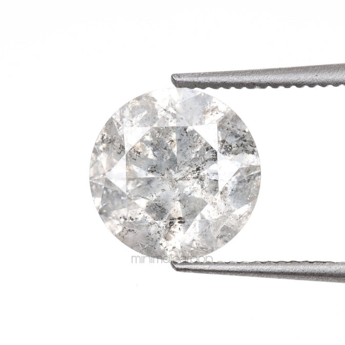1.50 CT, 7.2 MM | Salt And Pepper Round Brilliant Cut Diamond - Minimal Carbon