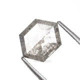 1.04 CT, 8.0 X 6.0 MM | Salt And Pepper Hexagon Cut Diamond - Minimal Carbon