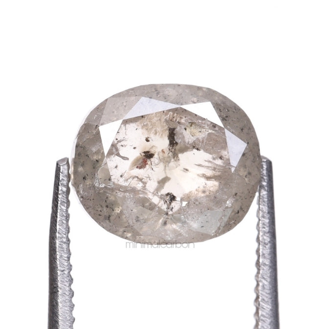 1.81 CT, 7.3 X 6.3 MM | Salt And Pepper Cushion Cut Diamond - Minimal Carbon