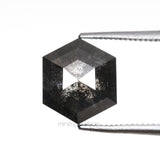 1.64 CT, 8.3 X 7.1 MM | Salt And Pepper Hexagon Cut Diamond - Minimal Carbon