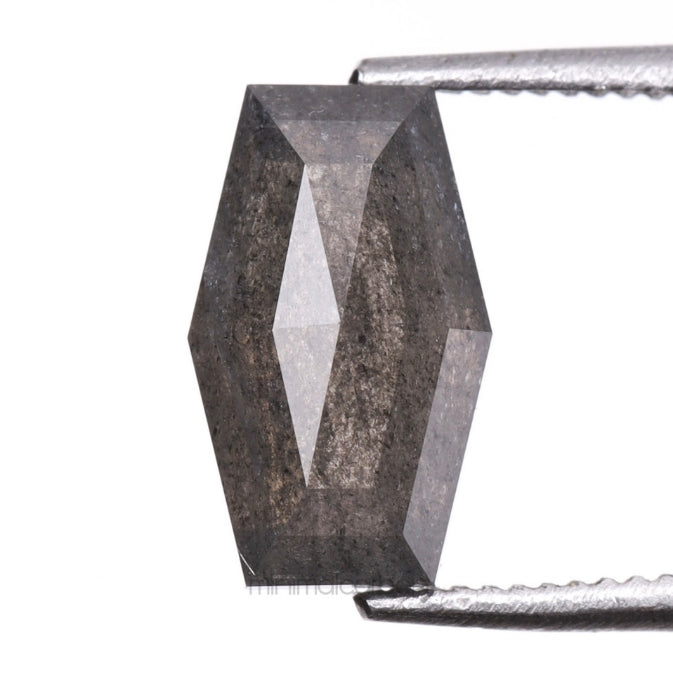 1.35 CT, 8.5 X 5.1 MM | Salt And Pepper Shield Cut Diamond - Minimal Carbon