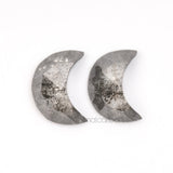 1.37 CT, 7.0 X 5.0 MM | Salt And Pepper Crescent Cut Diamond Pair - Minimal Carbon