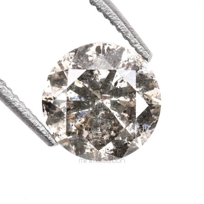 1.02 CT, 6.2 MM | Salt And Pepper Round Brilliant Cut Diamond - Minimal Carbon