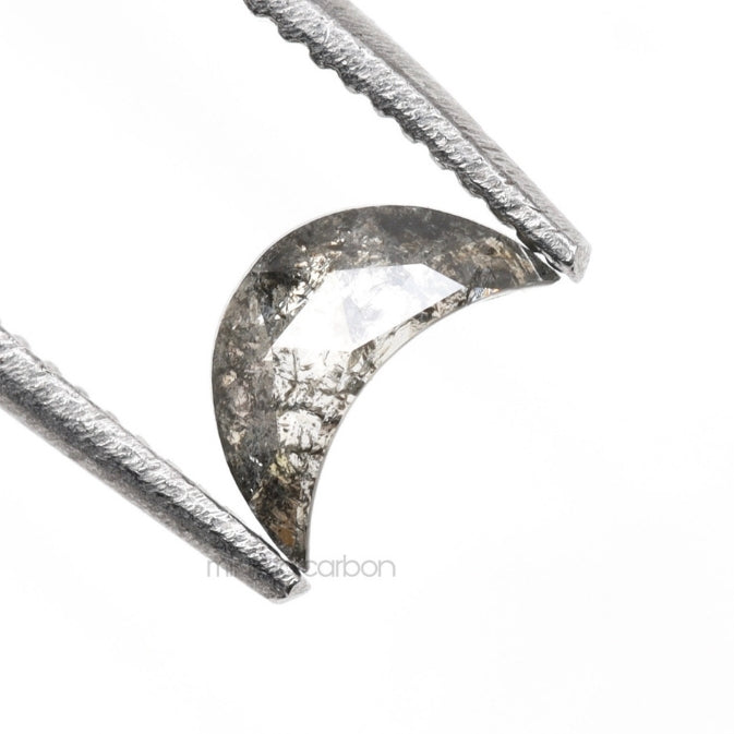 0.17 CT, 4.9 X 3.0 MM | Salt And Pepper Crescent Cut Diamond