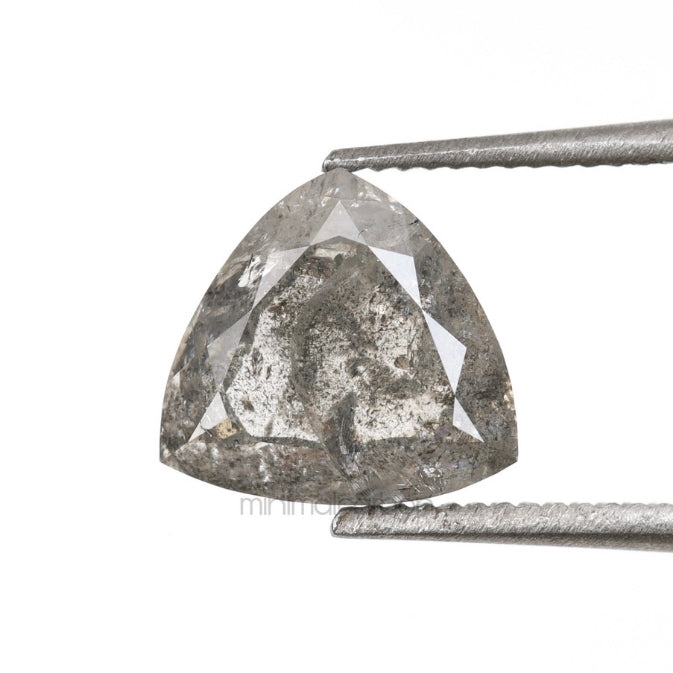1.23 CT, 6.7 X 6.9 MM | Salt And Pepper Trillion Cut Diamond - Minimal Carbon