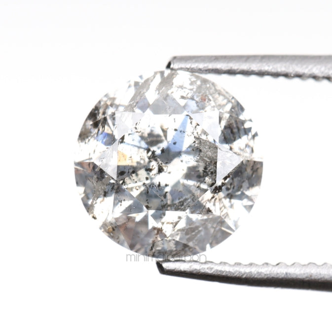 1.08 CT, 6.4 MM | Salt And Pepper Round Brilliant Cut Diamond - Minimal Carbon