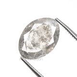 1.56 CT, 9.6 X 6.9 MM | Salt And Pepper Oval Cut Diamond - Minimal Carbon