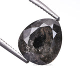 1.51 CT, 7.1 X 6.1 MM | Salt And Pepper Pear Cut Diamond - Minimal Carbon