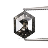 1.03 CT, 7.6 X 5.7 MM | Salt And Pepper Hexagon Cut Diamond - Minimal Carbon