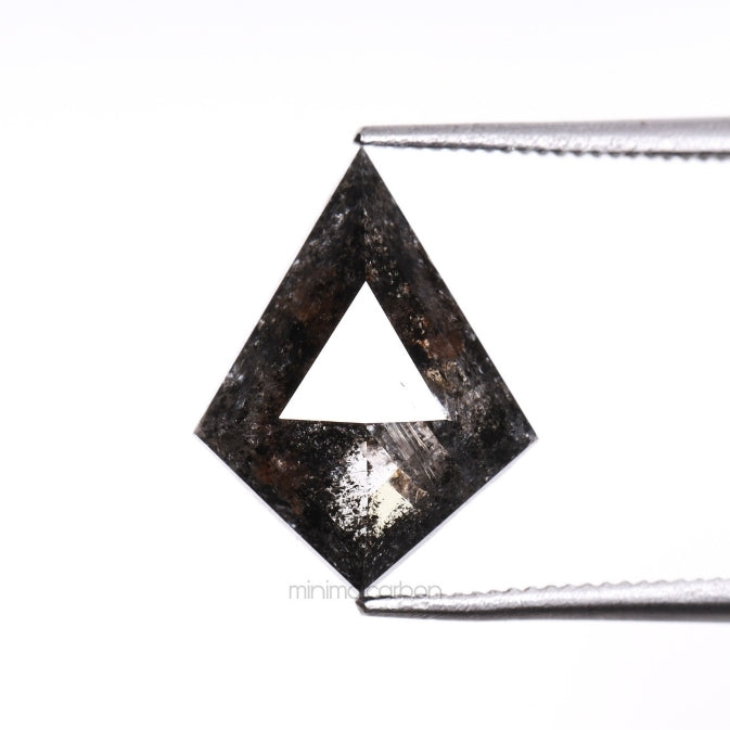2.13 CT, 12.0 X 9.2 MM | Salt And Pepper Kite Cut Diamond - Minimal Carbon