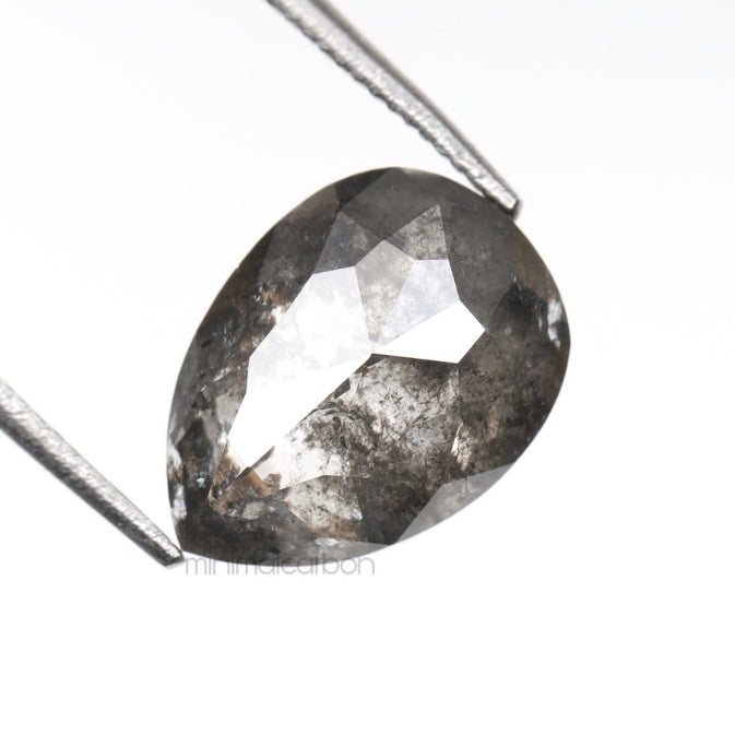 2.88 CT, 10.3 X 7.5 MM | Salt And Pepper Pear Cut Diamond - Minimal Carbon
