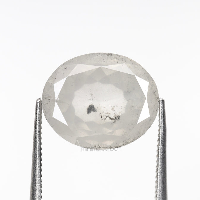 5.09 CT, 11.1 X 9.2 MM | Salt And Pepper Oval Cut Diamond - Minimal Carbon