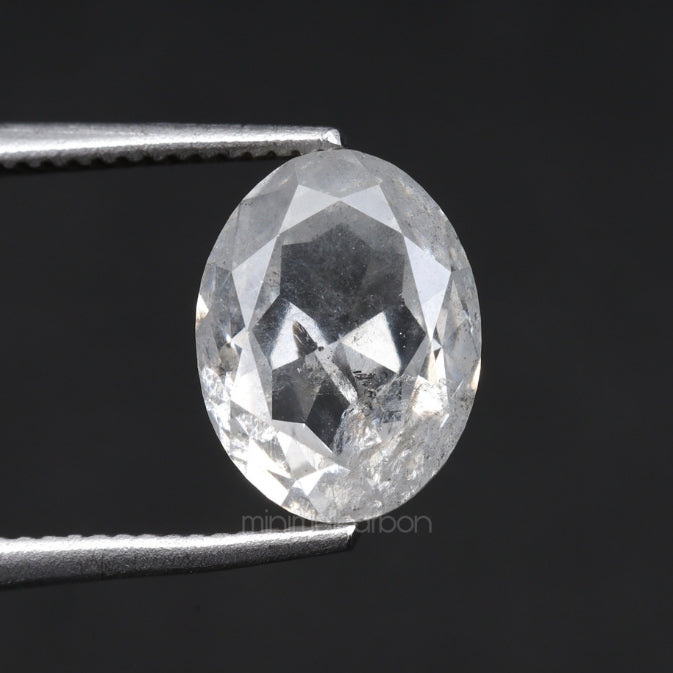 1.60 CT, 7.4 X 5.7 MM | Salt And Pepper Oval Cut Diamond - Minimal Carbon