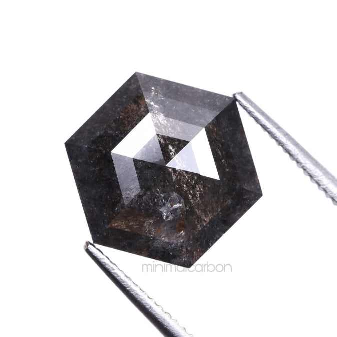 2.14 CT Hexagon Cut Natural Salt And Pepper Diamond
