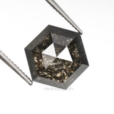 2.35 CT, 8.6 X 7.6 MM | Salt And Pepper Hexagon Cut Diamond - Minimal Carbon
