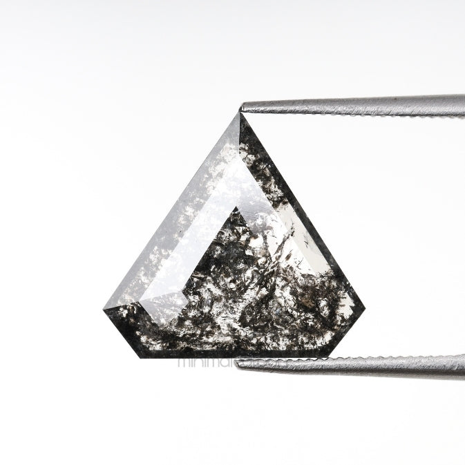 2.84 CT, 12.3 X 13.2 MM | Salt And Pepper Pentagon Cut Diamond - Minimal Carbon