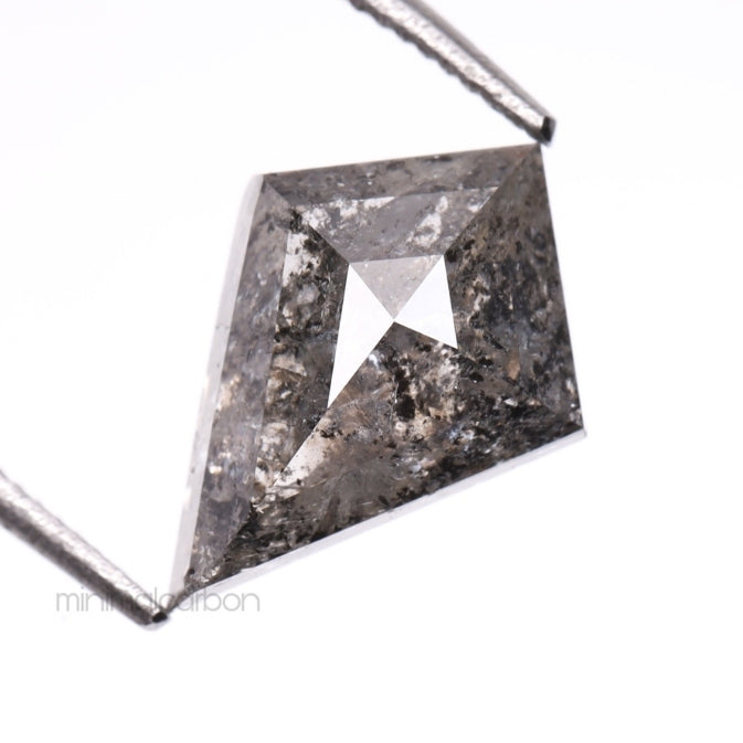 1.77 CT, 10.5 X 7.4 MM | Salt And Pepper Kite Cut Diamond - Minimal Carbon
