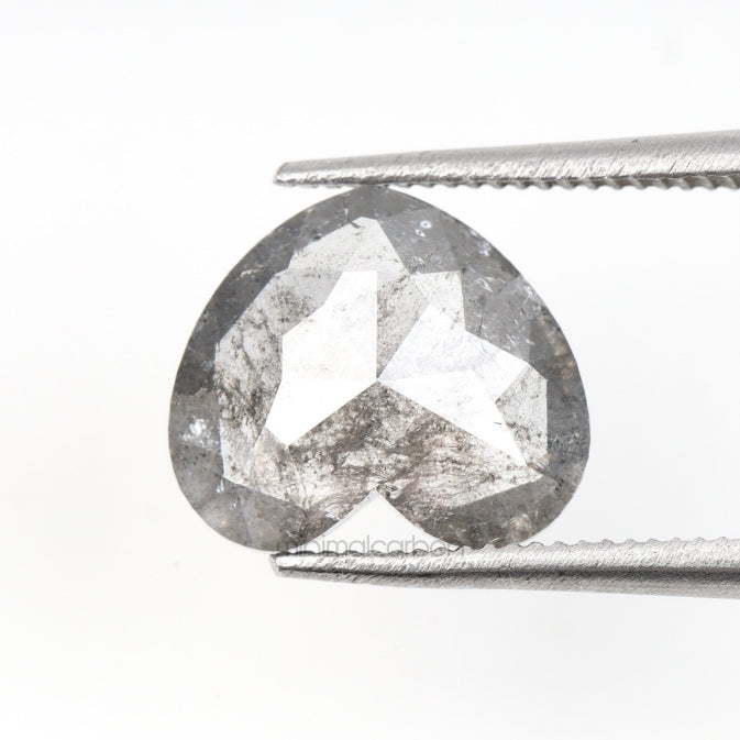 1.38 CT, 9.0 X 8.0 MM | Salt And Pepper Heart Diamond - Minimal Carbon