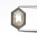 0.80 CT, 8.0 X 5.2 MM | Salt And Pepper Hexagon Cut Diamond - Minimal Carbon