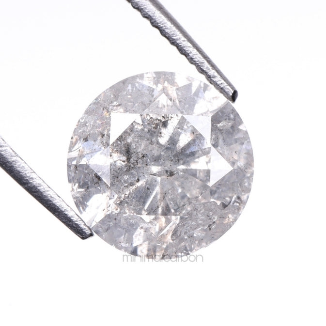 1.54 CT, 7.2 MM | Salt And Pepper Round Brilliant Cut Diamond - Minimal Carbon