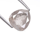 1.05 CT, 6.9 X 6.3 MM | Salt And Pepper Pear Cut Diamond - Minimal Carbon