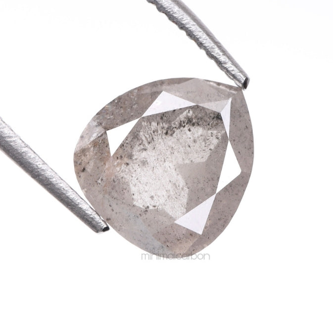 1.05 CT, 6.9 X 6.3 MM | Salt And Pepper Pear Cut Diamond - Minimal Carbon