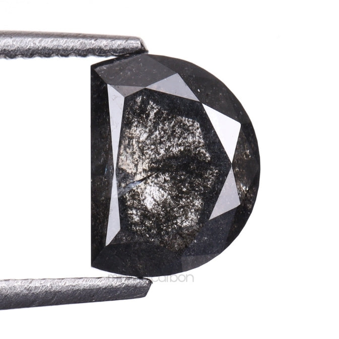 0.92 CT, 6.2 X 4.7 MM | Salt And Pepper Half Moon Diamond