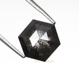 1.64 CT, 8.3 X 7.1 MM | Salt And Pepper Hexagon Cut Diamond - Minimal Carbon