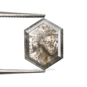 1.16 CT, 9.2 X 6.9 MM | Salt And Pepper Hexagon Cut Diamond - Minimal Carbon