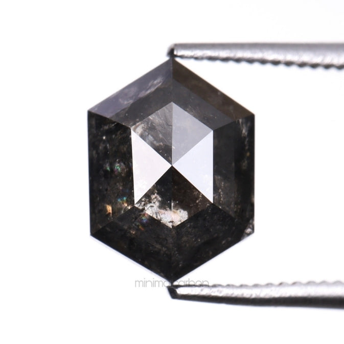 1.47 CT Hexagon Cut Natural Salt And Pepper Diamond