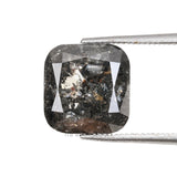 3.47 CT, 9.0 X 8.5 MM | Salt And Pepper Cushion Cut Diamond - Minimal Carbon