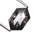 1.20 CT, 8.2 X 5.0 MM | Salt And Pepper Hexagon Cut Diamond - Minimal Carbon
