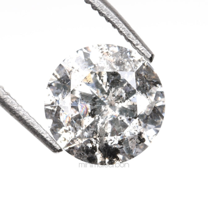1.05 CT, 6.5 MM | Salt And Pepper Round Brilliant Cut Diamond - Minimal Carbon