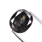 2.79 CT, 9.4 X 8.0 MM | Salt And Pepper Oval Cut Diamond - Minimal Carbon