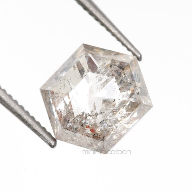 1.49 CT, 7.2 X 6.0 MM | Salt And Pepper Hexagon Cut Diamond - Minimal Carbon