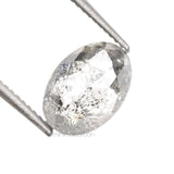 0.84 CT, 6.7 X 4.8 MM | Salt And Pepper Oval Cut Diamond - Minimal Carbon