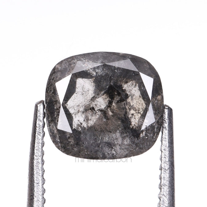 1.16 CT, 6.2 X 5.7 MM | Salt And Pepper Cushion Cut Diamond - Minimal Carbon