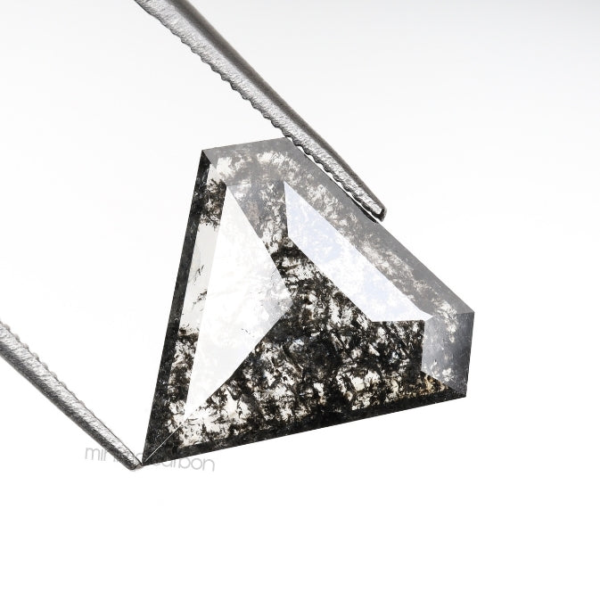 2.84 CT, 12.3 X 13.2 MM | Salt And Pepper Pentagon Cut Diamond - Minimal Carbon