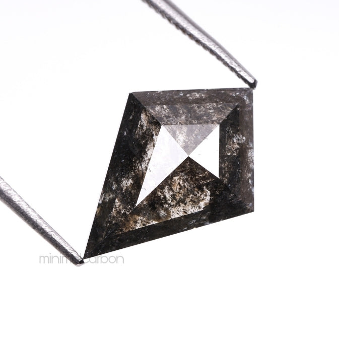 3.05 CT, 13.0 X 9.2 MM | Salt And Pepper Kite Cut Diamond - Minimal Carbon