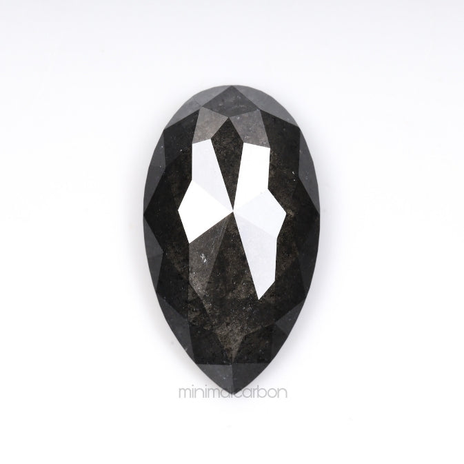 2.67 CT, 12.6 X 7.1 MM | Salt And Pepper Pear Cut Diamond - Minimal Carbon