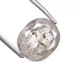 1.81 CT, 7.3 X 6.3 MM | Salt And Pepper Cushion Cut Diamond - Minimal Carbon