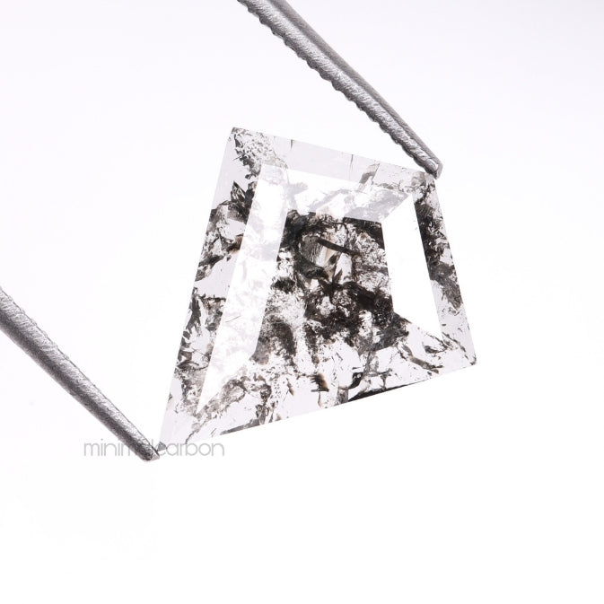 1.41 CT, 12.0 X 10.5 MM | Salt And Pepper Kite Cut Diamond - Minimal Carbon